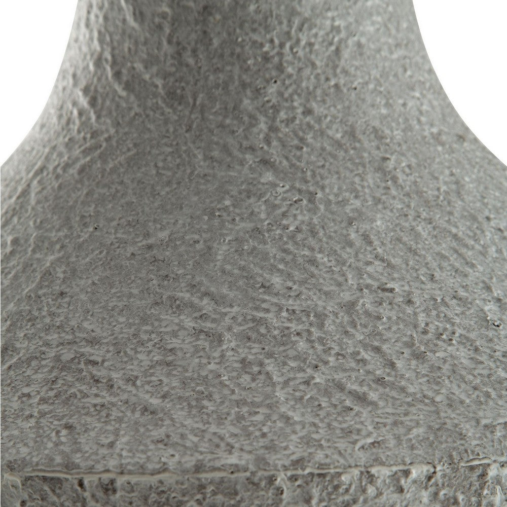 Esta Pottery Style Vase w Stand, Distressed Cream, Espresso Brown 35 Inch - BM355661