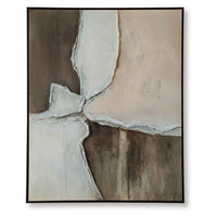 Jepy Wall Art Painting, Abstract Brown Tan White Tones, Black Frame, 40x50 - BM355662