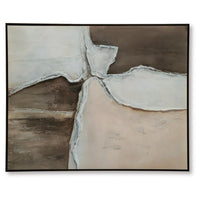 Jepy Wall Art Painting, Abstract Brown Tan White Tones, Black Frame, 40x50 - BM355662