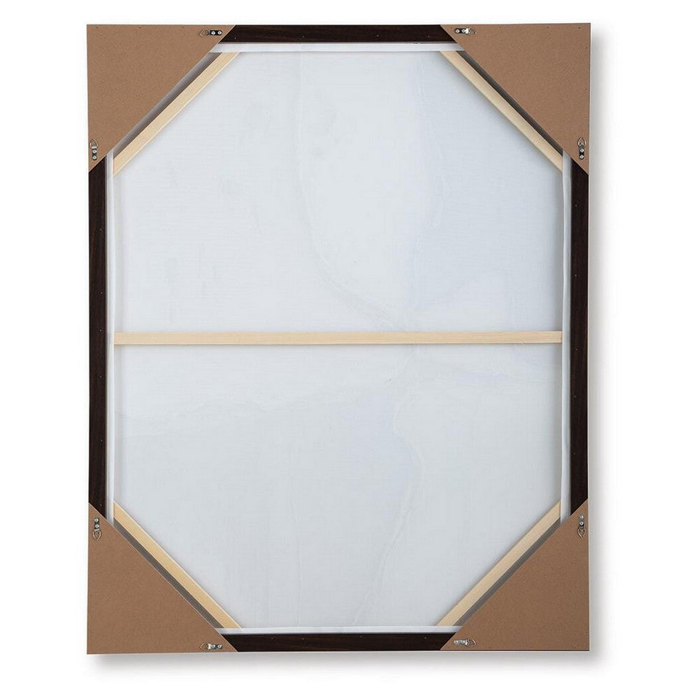 Jepy Wall Art Painting, Abstract Brown Tan White Tones, Black Frame, 40x50 - BM355662