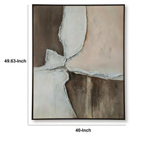 Jepy Wall Art Painting, Abstract Brown Tan White Tones, Black Frame, 40x50 - BM355662