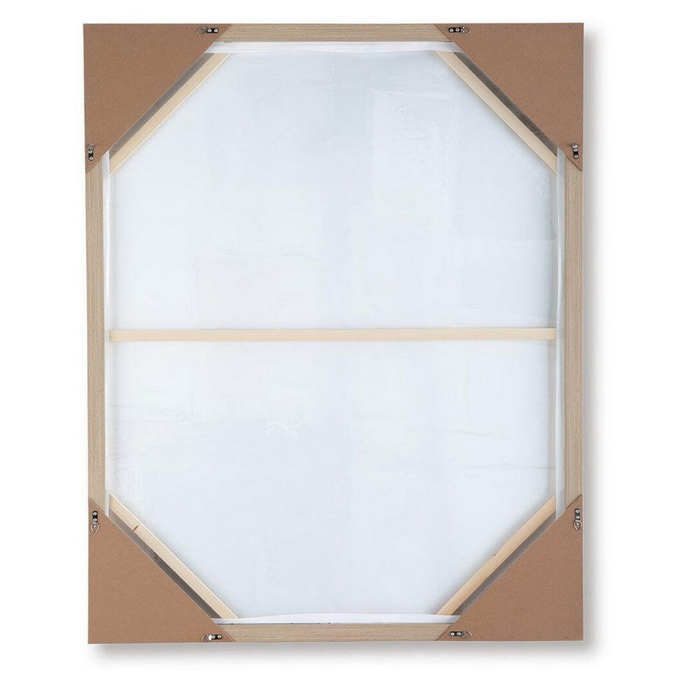 Kepy Wall Art Painting, Abstract Muted Gray, Light Brown Frame, 40x50 - BM355663