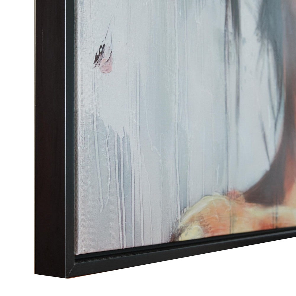Lepy Wall Art Painting, Floral Headdress Portrait, Black Frame, 40x50  - BM355664