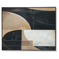 Eyna Modern Wall Painting. Abstract Geometric Black Brown Tan, 40x50 -BM355665
