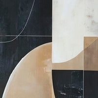 Eyna Modern Wall Painting. Abstract Geometric Black Brown Tan, 40x50 -BM355665