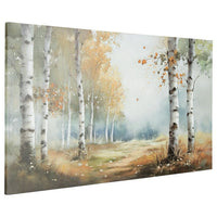 Lyna Wall Art Painting, Birch Forest Landscape, Yellow, Blue Brown36x60 - BM355666