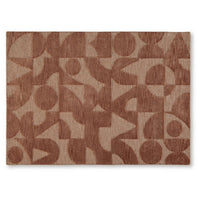 Perry Hand-Tufted Medium Area Rug with Geometric Design, Clay Polyester 5x7-BM355669