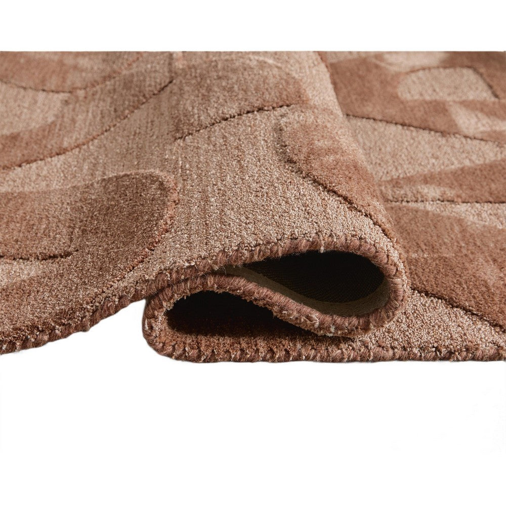 Perry Hand-Tufted Medium Area Rug with Geometric Design, Clay Polyester 5x7-BM355669