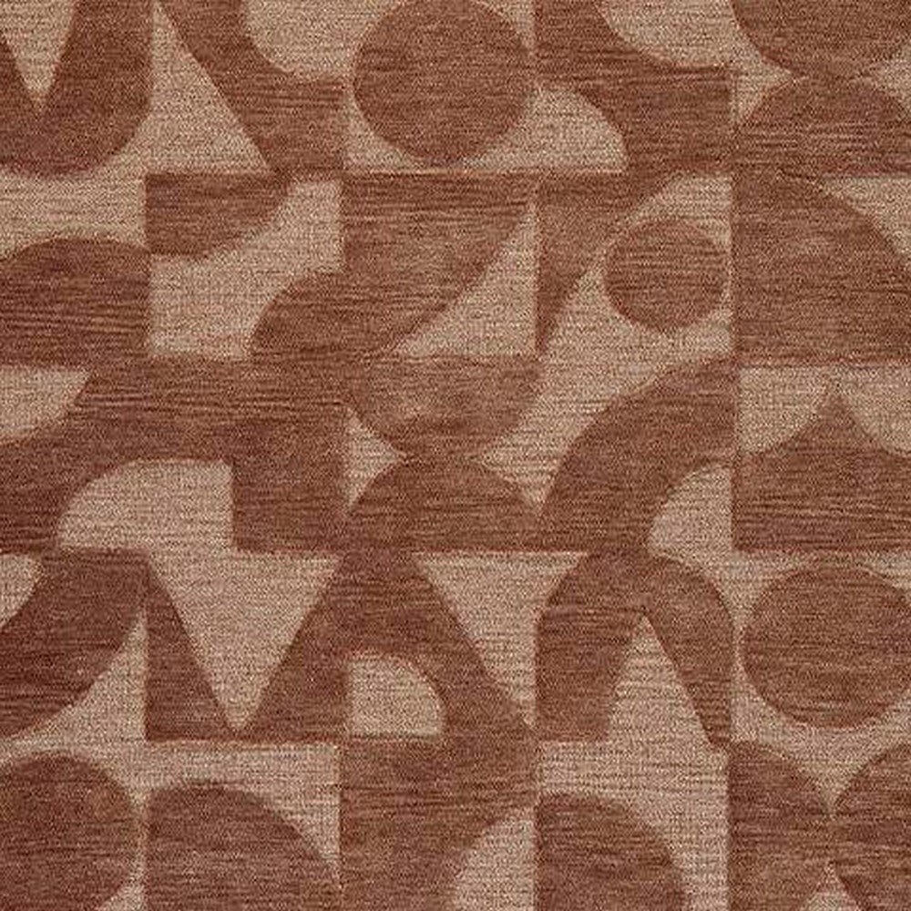 Perry Hand-Tufted Medium Area Rug with Geometric Design, Clay Polyester 5x7-BM355669