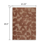 Perry Hand-Tufted Medium Area Rug with Geometric Design, Clay Polyester 5x7-BM355669