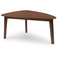 Jeyn 3pc Coffee Table Set with 2 End Tables, Triangular Top, Brown Wood-BM355670