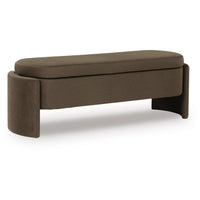 Vanya Storage Bench with Hinged Hidden Seat, Brown Polyester 56 Inch - BM355671