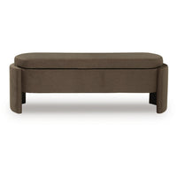 Vanya Storage Bench with Hinged Hidden Seat, Brown Polyester 56 Inch - BM355671