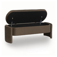 Vanya Storage Bench with Hinged Hidden Seat, Brown Polyester 56 Inch - BM355671