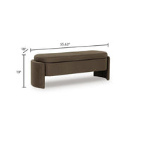 Vanya Storage Bench with Hinged Hidden Seat, Brown Polyester 56 Inch - BM355671