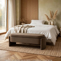 Vanya Storage Bench with Hinged Hidden Seat, Brown Polyester 56 Inch - BM355671
