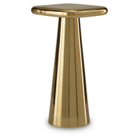 Dylan Accent Table with Sculptural Pedestal Base, Gold Cast Aluminum 24 Inch - BM355672