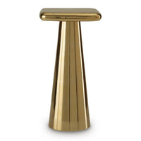 Dylan Accent Table with Sculptural Pedestal Base, Gold Cast Aluminum 24 Inch - BM355672