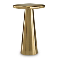 Dylan Accent Table with Sculptural Pedestal Base, Gold Cast Aluminum 24 Inch - BM355672