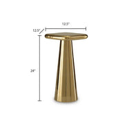Dylan Accent Table with Sculptural Pedestal Base, Gold Cast Aluminum 24 Inch - BM355672