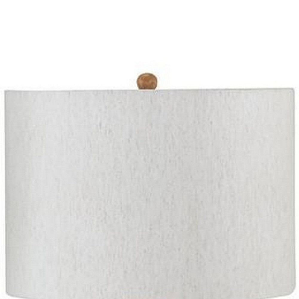 Aysa Floor Lamp with Fabric Drum Shade, Natural Brown Tapered Wood 60 Inch - BM355673