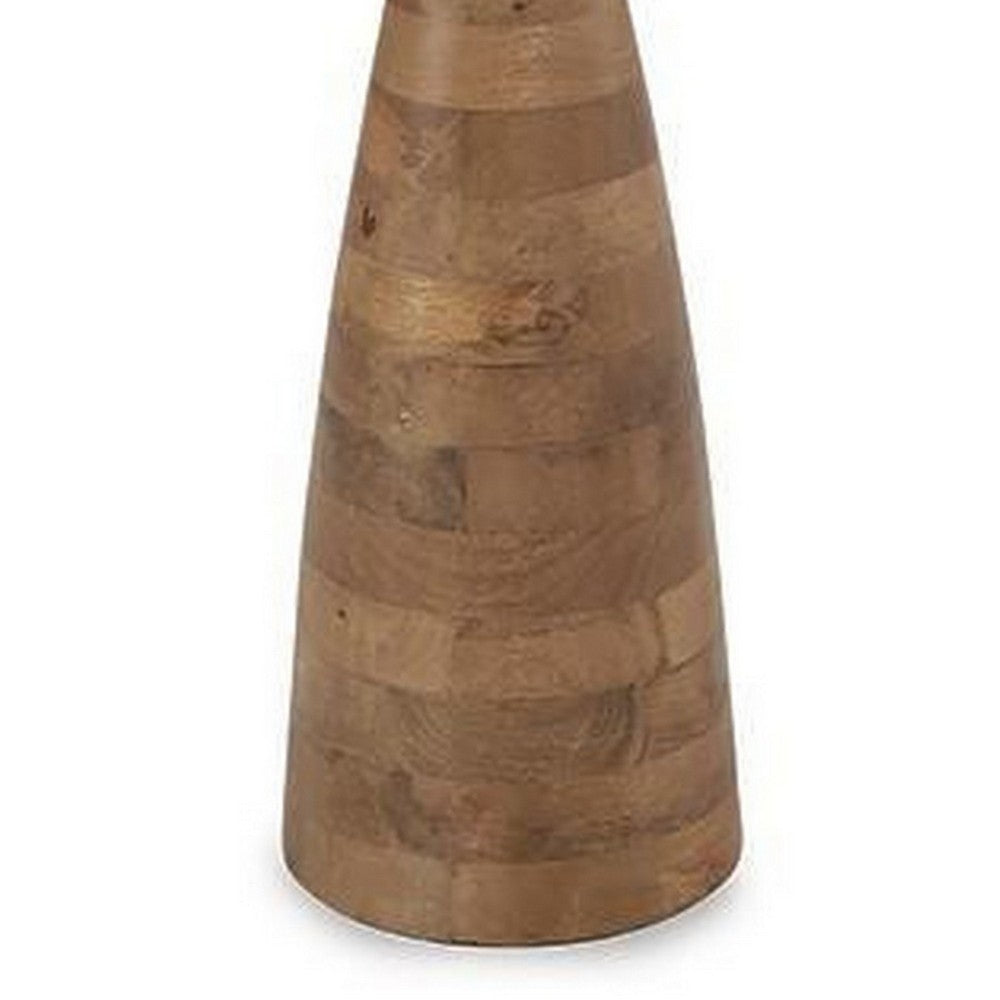 Aysa Floor Lamp with Fabric Drum Shade, Natural Brown Tapered Wood 60 Inch - BM355673
