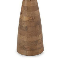 Aysa Floor Lamp with Fabric Drum Shade, Natural Brown Tapered Wood 60 Inch - BM355673