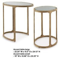 Irma Nesting Accent Table, Mirror Tops, Set of 2, Antique Gold Metal - BM355677
