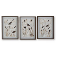 Honey Botanical Raised Printed Wall Art, Set of 3, Brown Shadow Box 20x28-BM355678