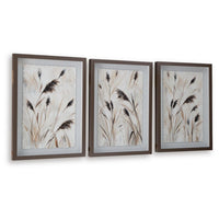 Honey Botanical Raised Printed Wall Art, Set of 3, Brown Shadow Box 20x28-BM355678