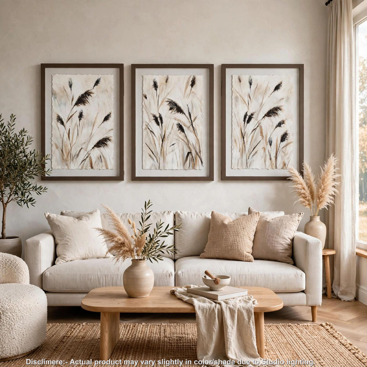 Honey Botanical Raised Printed Wall Art, Set of 3, Brown Shadow Box 20x28-BM355678
