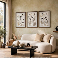 Honey Botanical Raised Printed Wall Art, Set of 3, Brown Shadow Box 20x28-BM355678