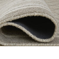 Winie Medium Area Rug with Trellis Motifs, Bordered Design, Gray Tufted Wool 5x7