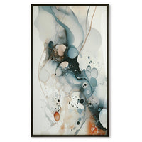 Moxy Wall Art, Fluid Abstract Design, Black Framed Canvas, Multicolor 37x63