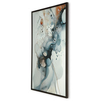 Moxy Wall Art, Fluid Abstract Design, Black Framed Canvas, Multicolor 37x63