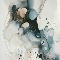 Moxy Wall Art, Fluid Abstract Design, Black Framed Canvas, Multicolor 37x63