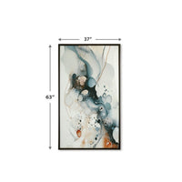 Moxy Wall Art, Fluid Abstract Design, Black Framed Canvas, Multicolor 37x63