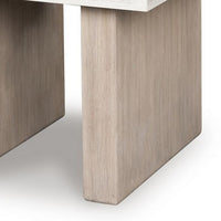 Laina Modern Square Side End Table with Faux Cement Top, Gray Wood 26 Inch