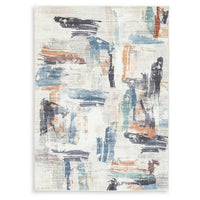 Hessy Abstract Large Area Rug with Brushstroke Pattern, Multicolor 8x10