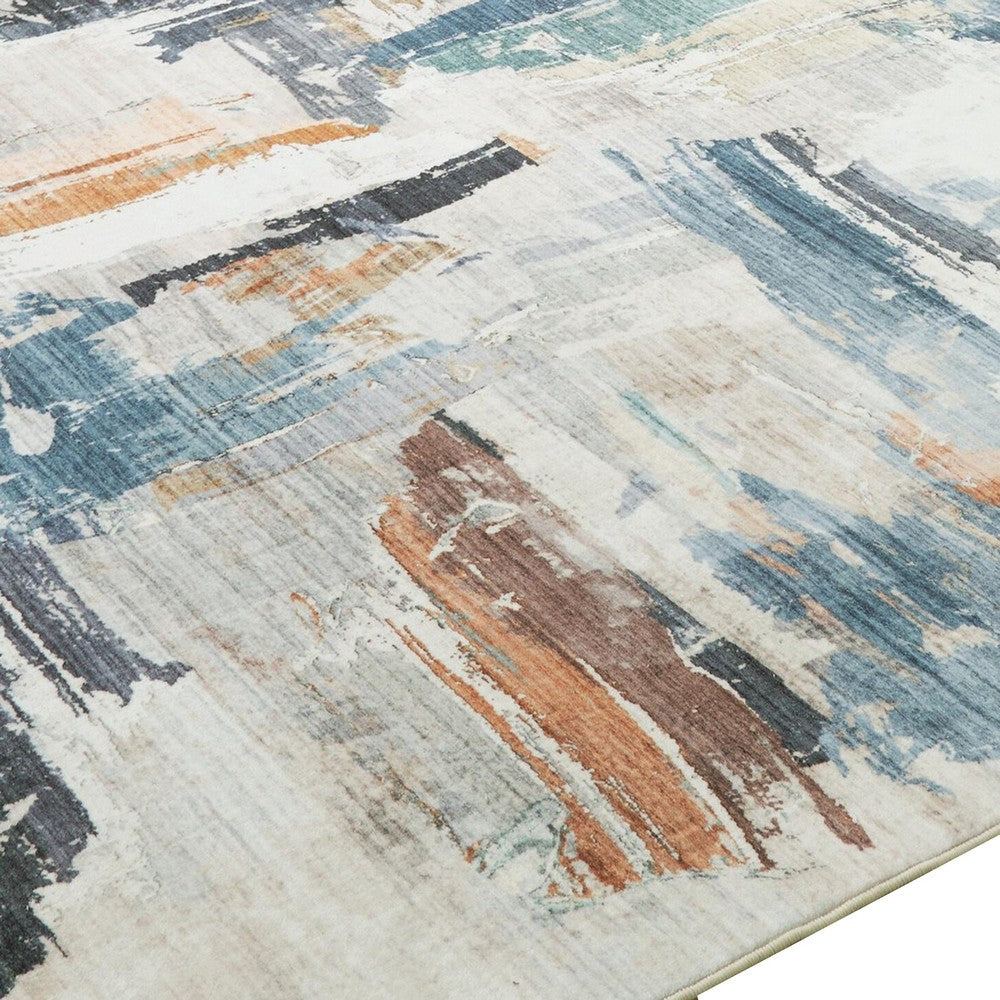 Hessy Abstract Large Area Rug with Brushstroke Pattern, Multicolor 8x10