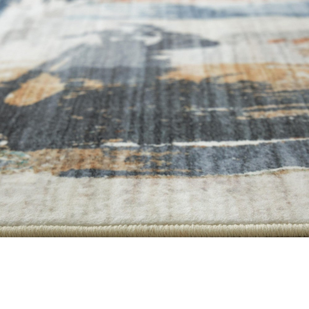 Hessy Abstract Large Area Rug with Brushstroke Pattern, Multicolor 8x10