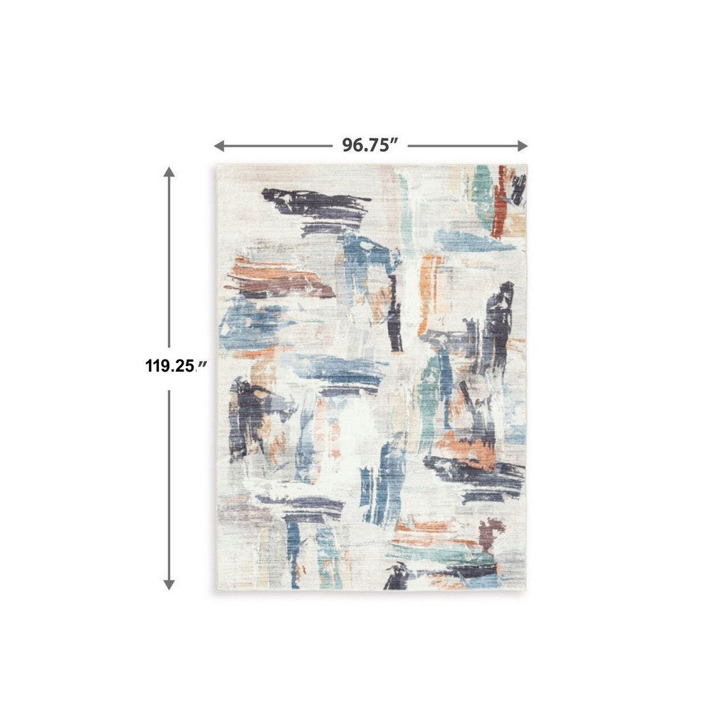 Hessy Abstract Large Area Rug with Brushstroke Pattern, Multicolor 8x10
