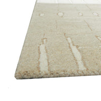 Berty Hand-Tufted Medium Area Rug, Abstract Stripes, Tan, Ivory Wool 5x7
