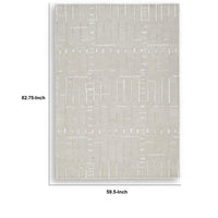 Berty Hand-Tufted Medium Area Rug, Abstract Stripes, Tan, Ivory Wool 5x7