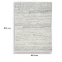 Genie Hand-Tufted Medium Area Rug, Blue Abstract Design, Ivory Wool 5x7