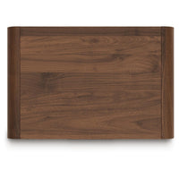 Fery Nightstand with 2 Drawers, Black Metal, Walnut Brown Wood 24 Inch-BM355697
