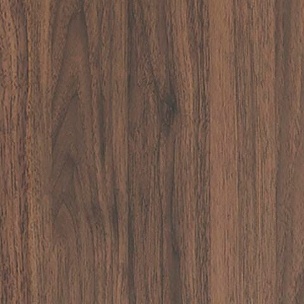 Fery Nightstand with 2 Drawers, Black Metal, Walnut Brown Wood 24 Inch-BM355697