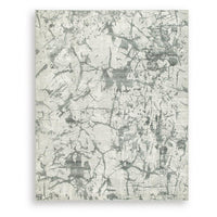 Toby Modern Washable Large Area Rug with Abstract Patterns, Gray Faux Fur 8x10