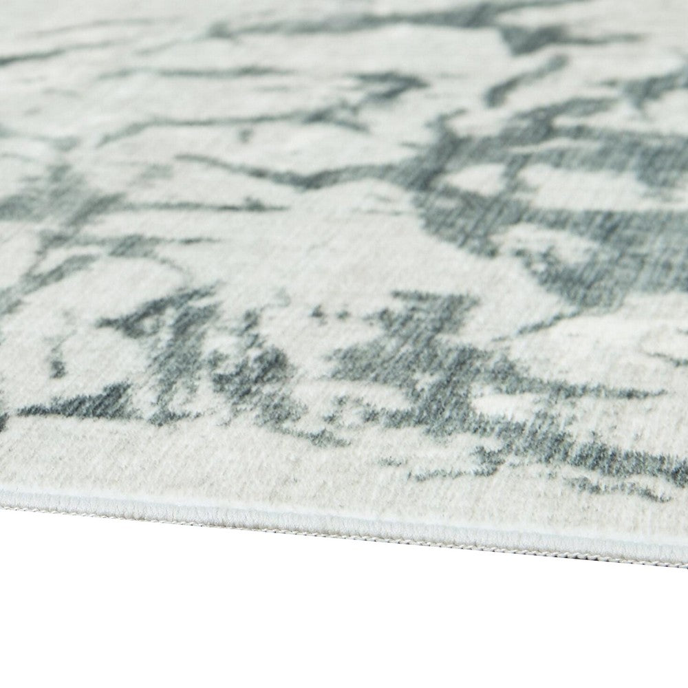 Toby Modern Washable Large Area Rug with Abstract Patterns, Gray Faux Fur 8x10