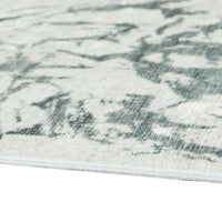 Toby Modern Washable Large Area Rug with Abstract Patterns, Gray Faux Fur 8x10